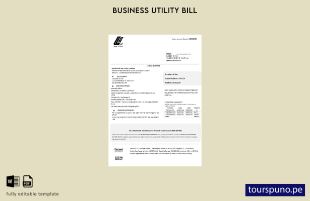 lista para imprimir plantilla de factura de servicios públicos de Italia Linea I
